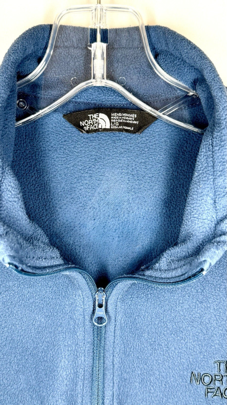 The North Face Men's Large Fleece Blue Long Sleeve Pullover Half Zip