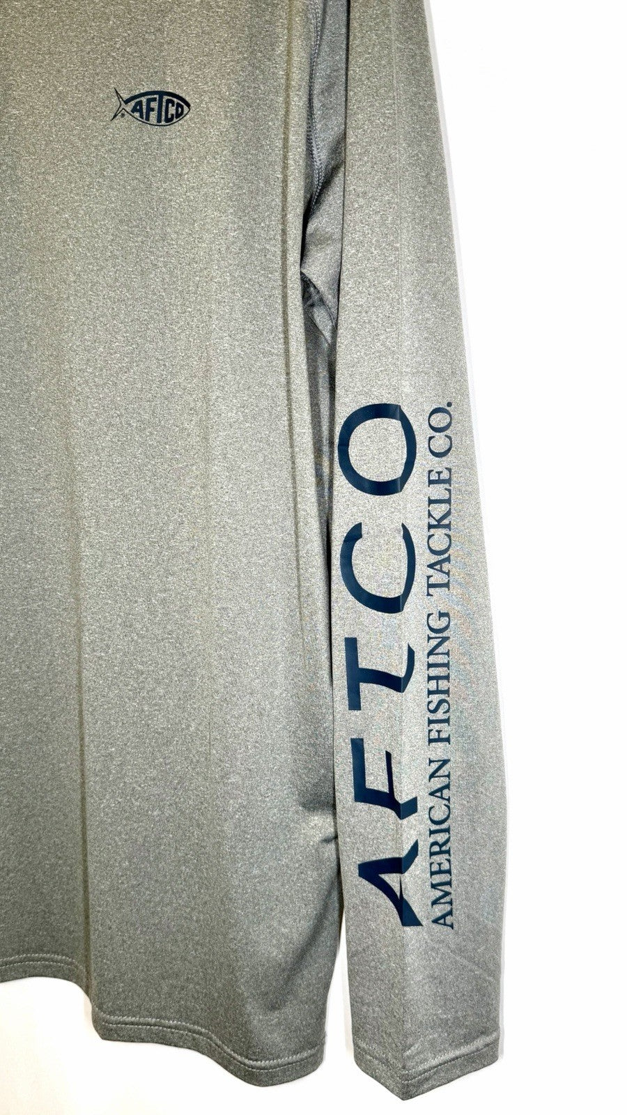 AFTCO Samurai Sun Protection Long Sleeve Shirt / Steel Heather / Men’s Large