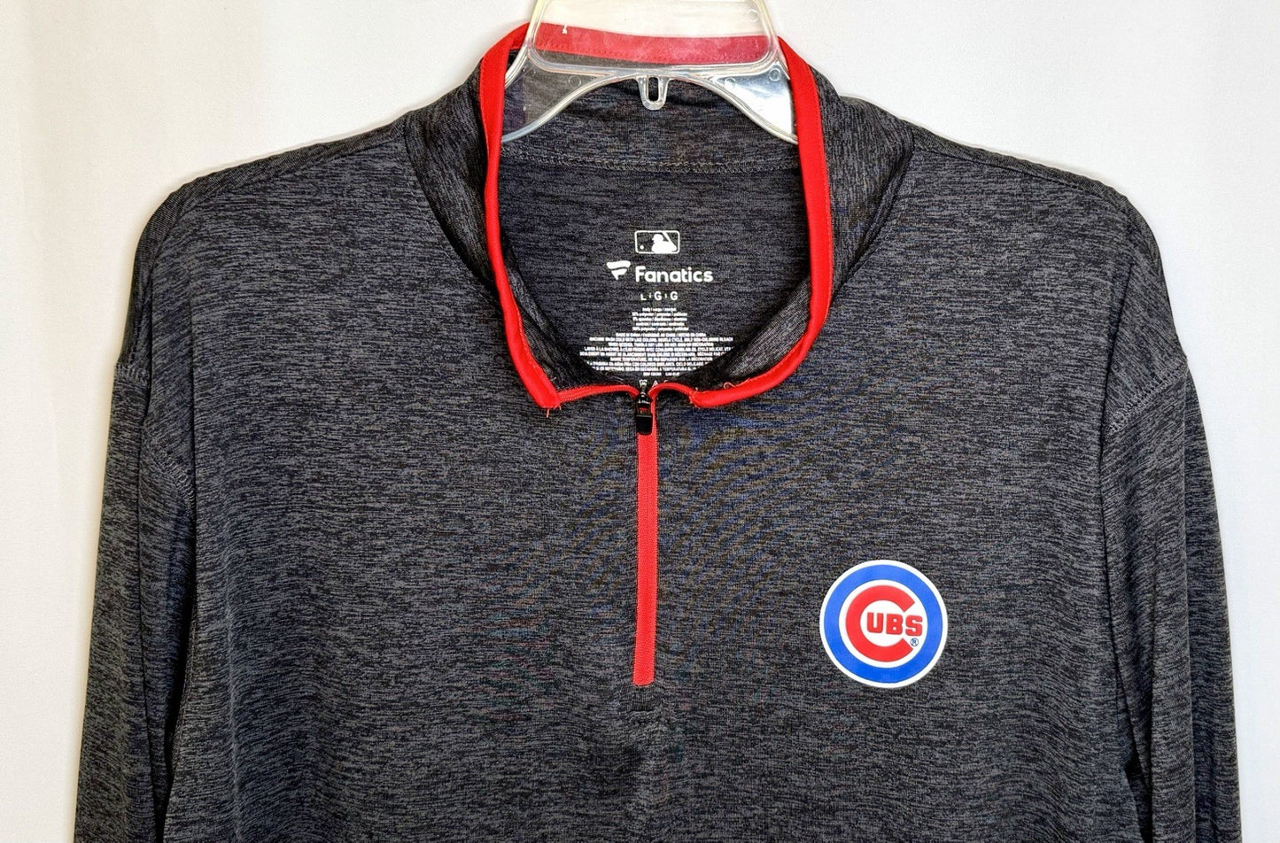 Fanatics Chicago Cubs Quarter Zip Pullover Mens Large Gray Stretch MLB Baseball