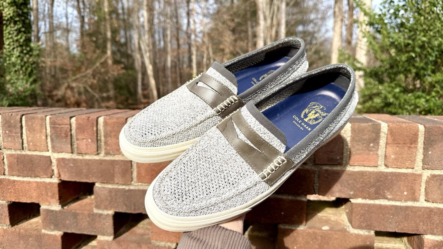 Cole Haan Pinch Weekender LX StitchLite Penny Loafer Light Grey Men’s Size 11.5