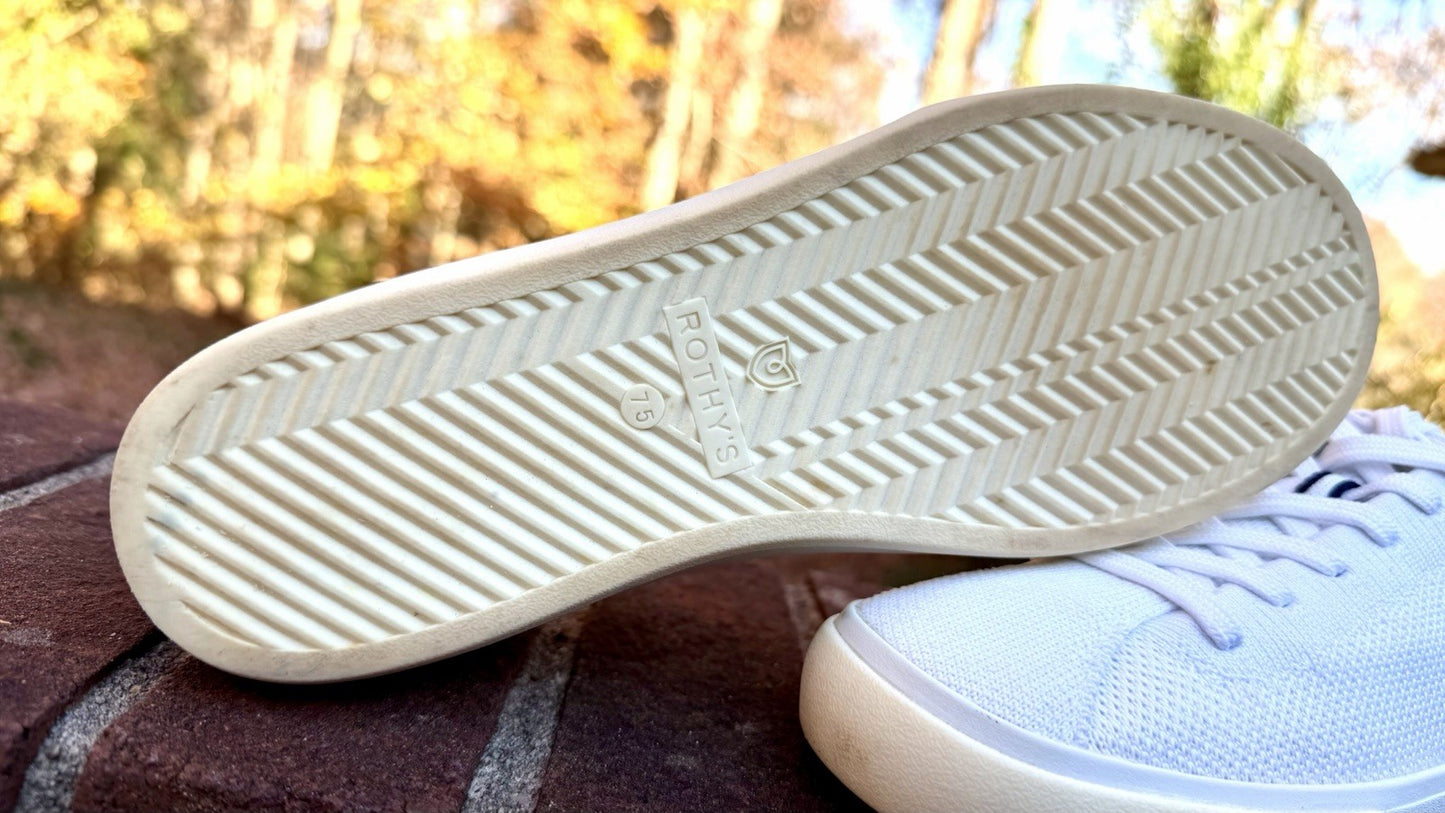 Rothy’s Bright White 038-017 The Lace Up Sneaker New US Women 7.5