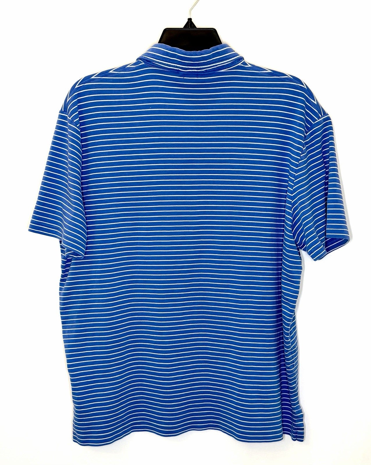 POLO RALPH LAUREN MEN’S BLUE STRIPED SHORT SLEEVE POLO SHIRT SIZE LARGE