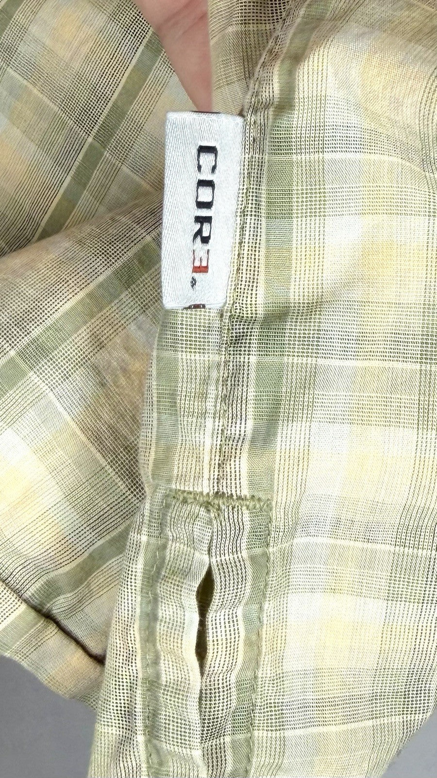 Simms Mens Shirt Size Large Fishing Outdoor  Button Front Plaid Green Cotton