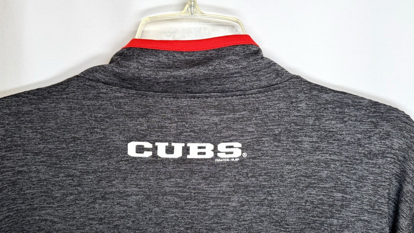 Fanatics Chicago Cubs Quarter Zip Pullover Mens Large Gray Stretch MLB Baseball