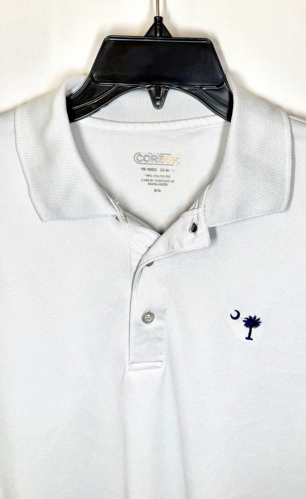 Core365 Grey Polo Embroidered With South Carolina Palmetto Tree MenSize Medium