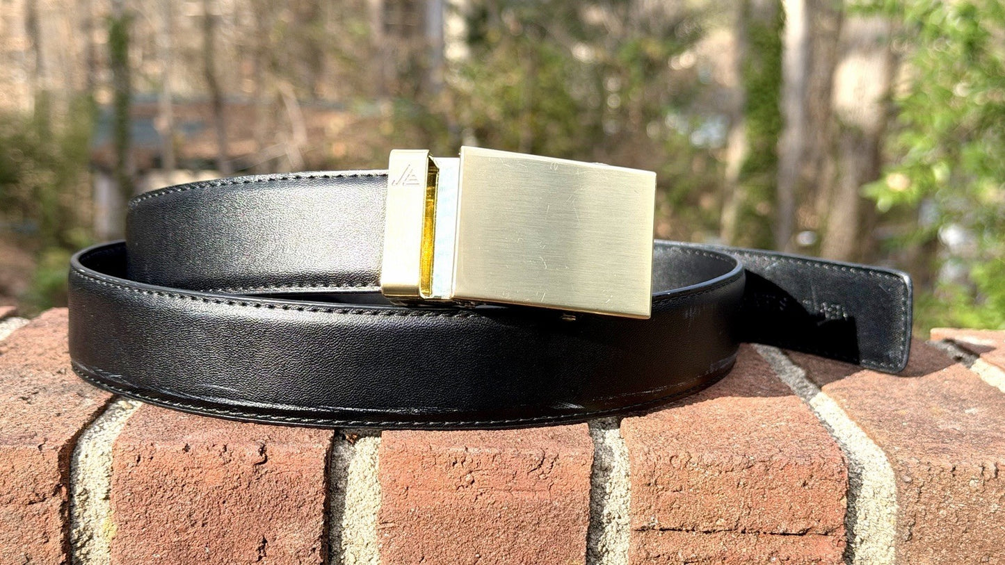 Mission Belt TWENTYFOUR / 40MM / Size M / Gold Buckle With Black Leather Band