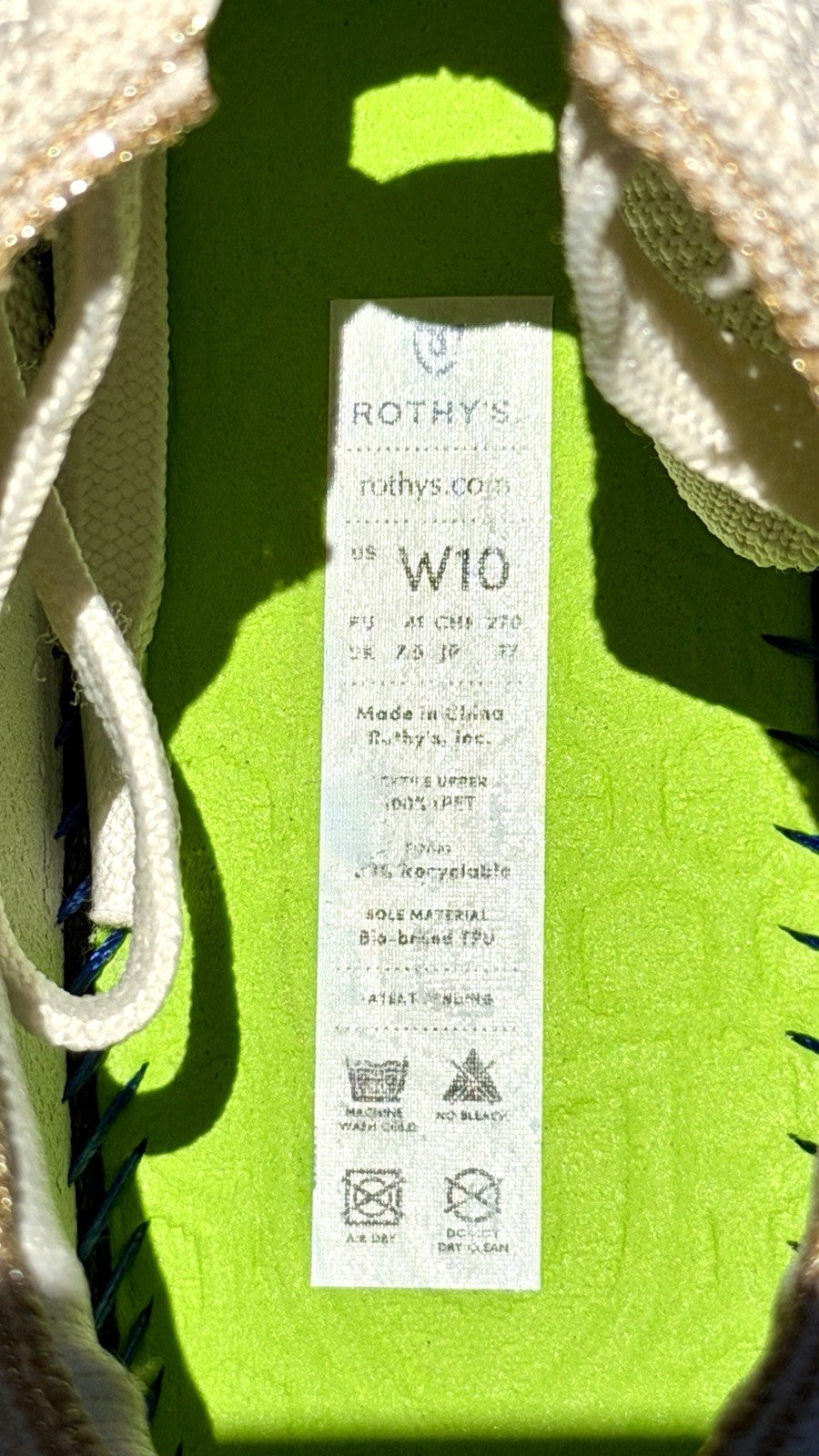 Rothy's The Lace Up Limited Edition Golden Metallic Women's Size 10 Knit Sneaker