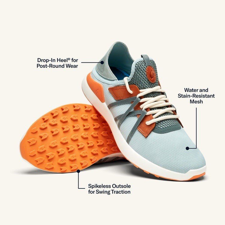 Olukai Manele Golf Shoes / Pale Moss-Orange / Size 11.5 / Worn Once / $150 New