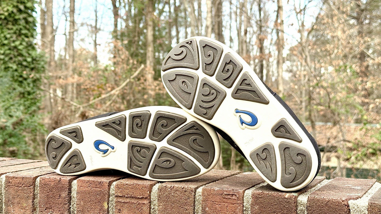 Olukai Mens Nohea Moku Slip On Black/White Logo Size 8.5 M (New/$120 Retail)