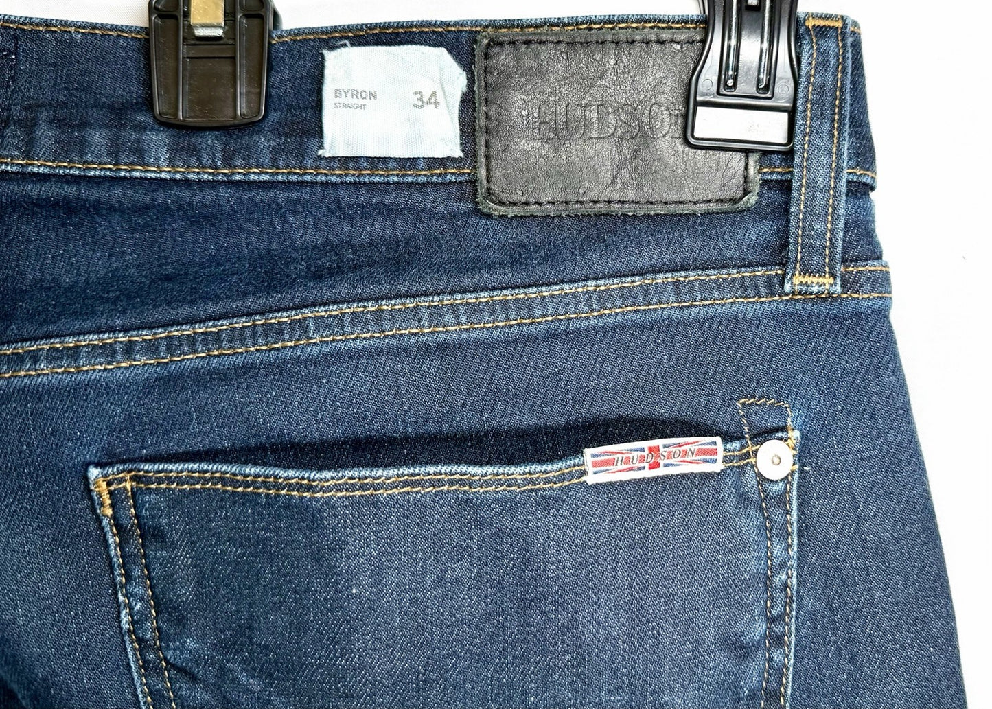 Hudson Byron 34” Straight Blue Jeans / Men’s Size 34x34 / Stretch Zip 5 Pocket