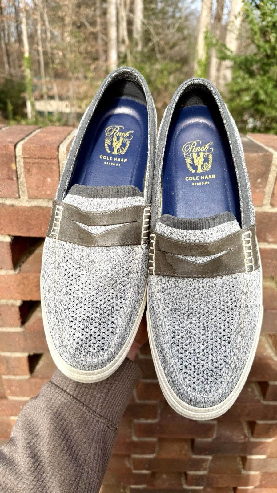 Cole Haan Pinch Weekender LX StitchLite Penny Loafer Light Grey Men’s Size 11.5