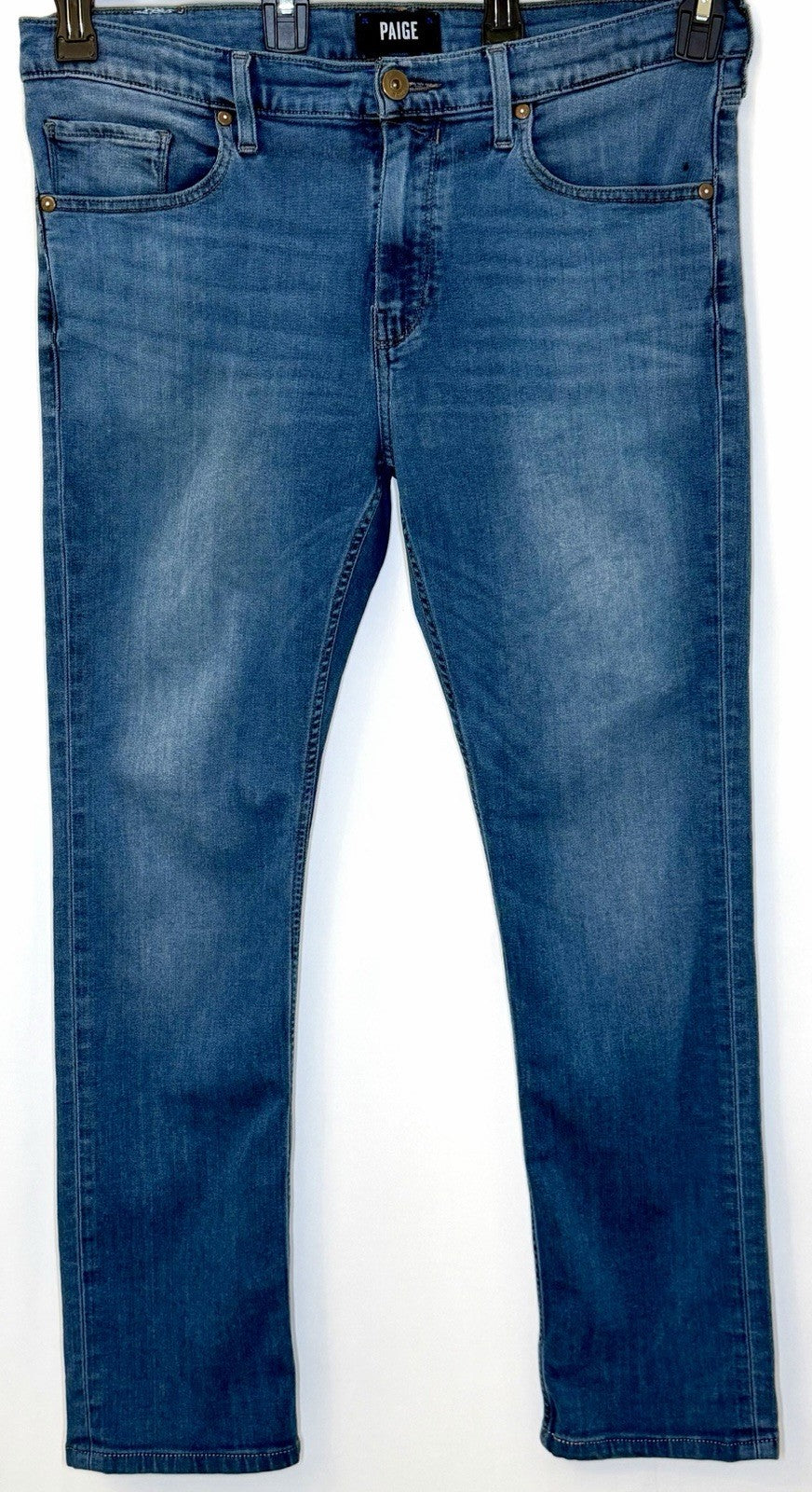 Paige Federal Jeans / Mens Size 34x30 / Blue Denim Stretch Slim Straight Leg