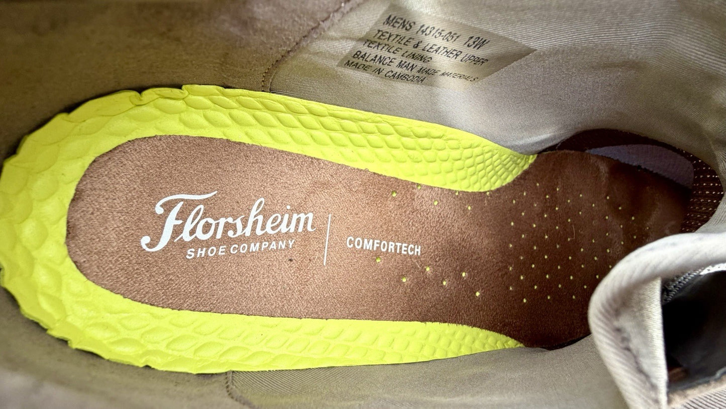 Florsheim Venture Knit Plain Toe Sneaker / Men’s Size 13W / Mushroom/ Worn Once!