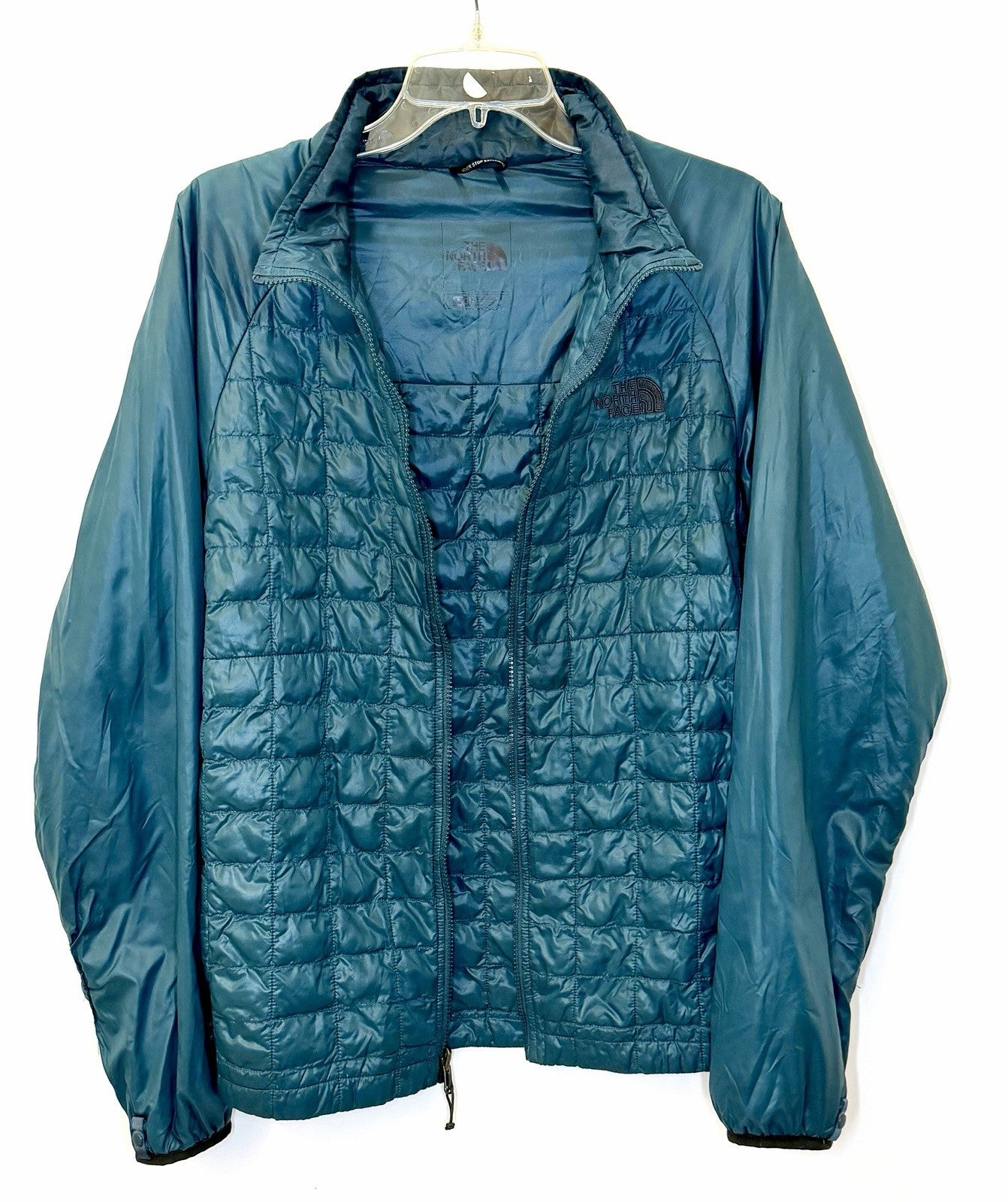 Men’s The North Face Thermoball Full Zip Long Sleeve Quilted Puff Green Jacket S