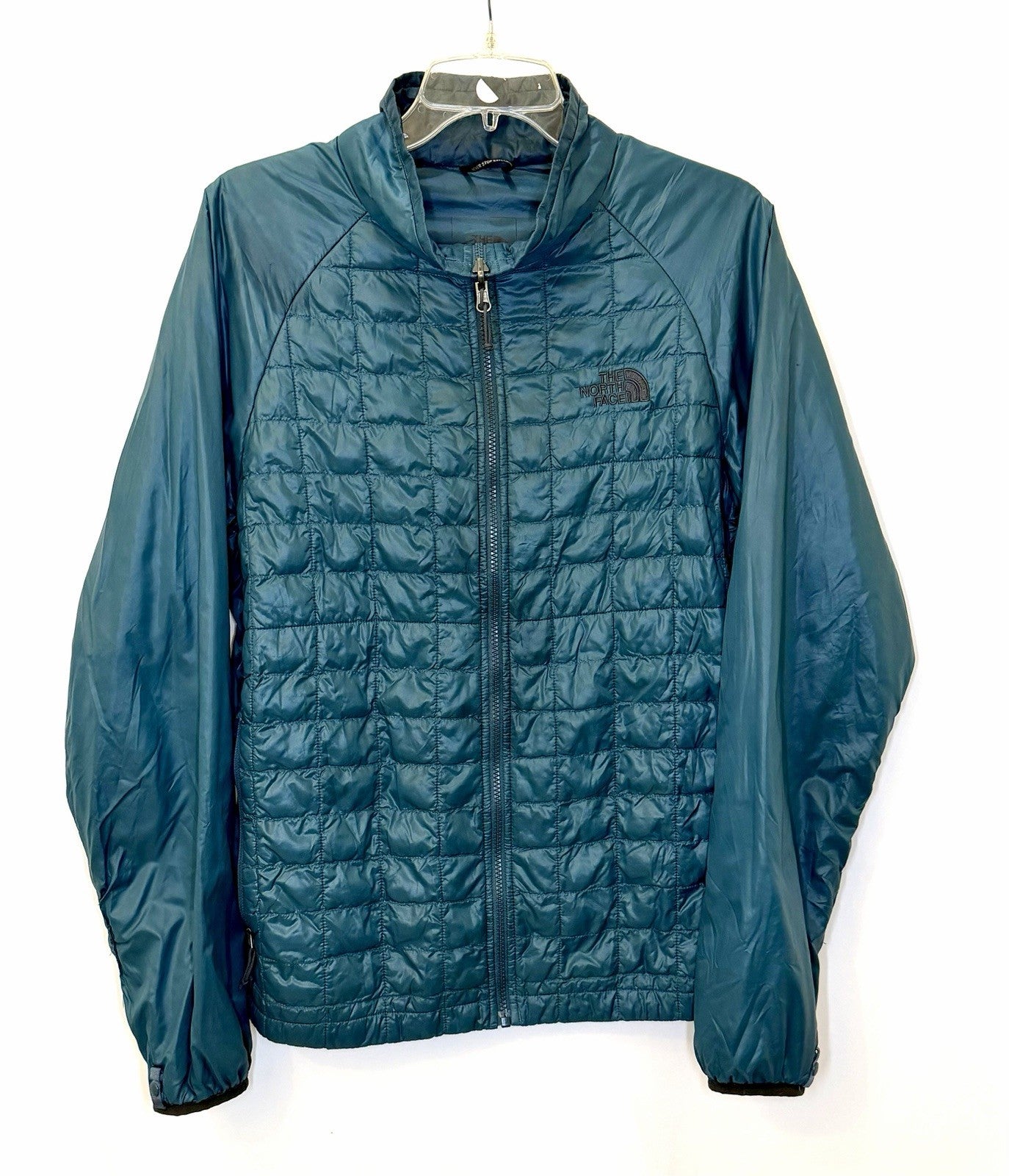 Men’s The North Face Thermoball Full Zip Long Sleeve Quilted Puff Green Jacket S