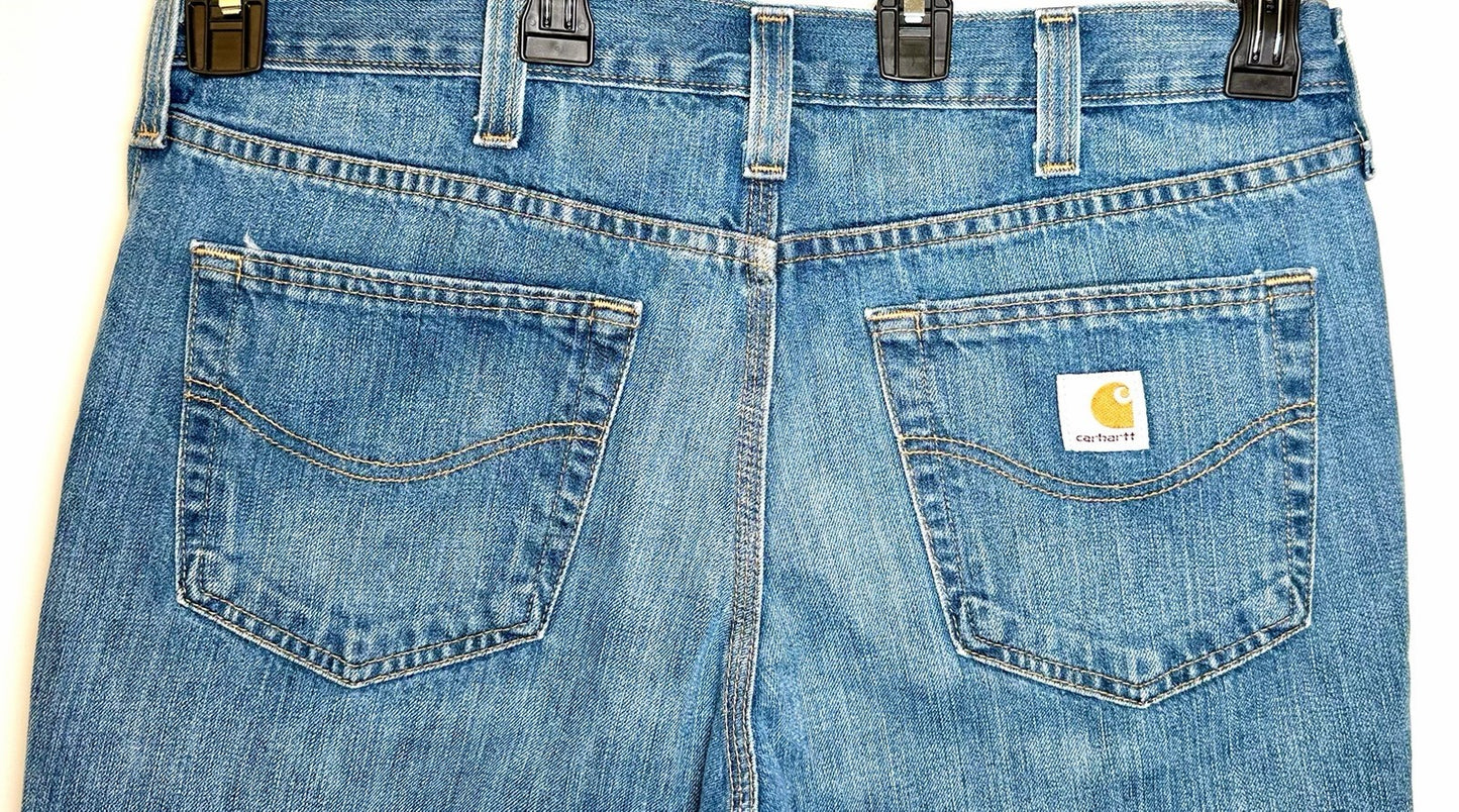 Carhartt Traditional Fit Jeans 36x30 Light Wash Blue Denim Straight Leg Workwear