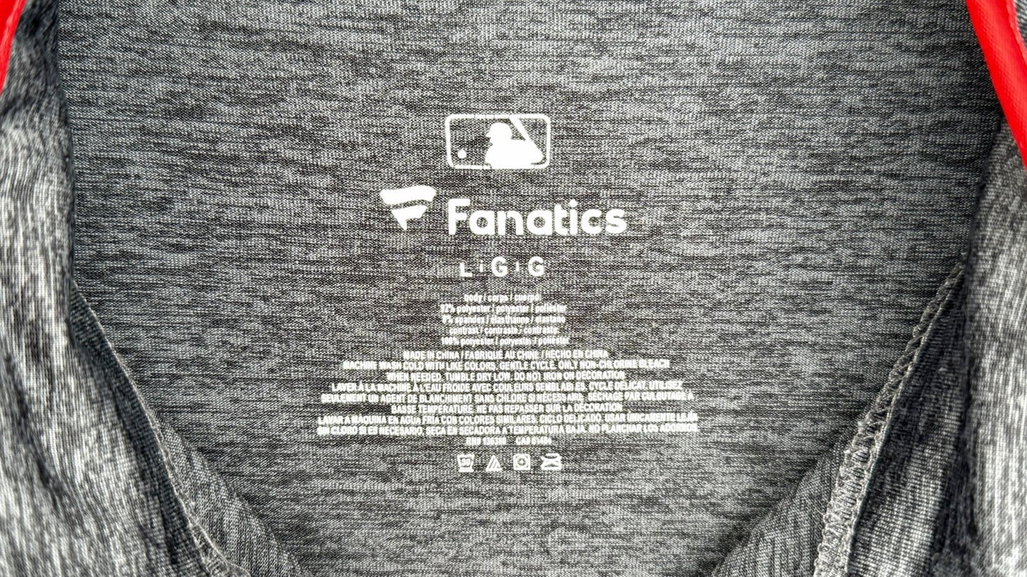 Fanatics Chicago Cubs Quarter Zip Pullover Mens Large Gray Stretch MLB Baseball