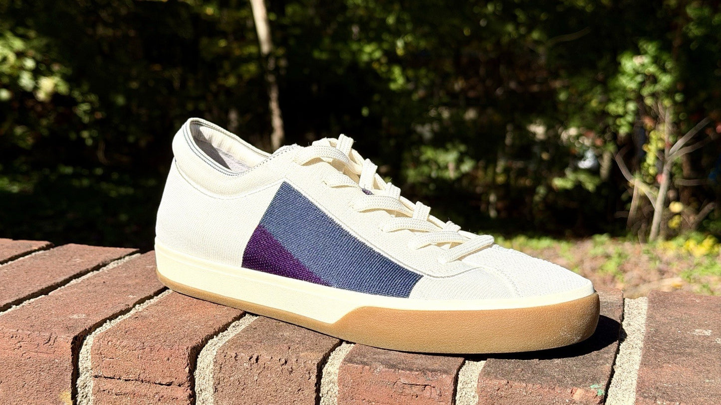 Rothy’s BlackBerry Block Lace Ups Lace Up Sneakers Off-White Blue Purple Size 10