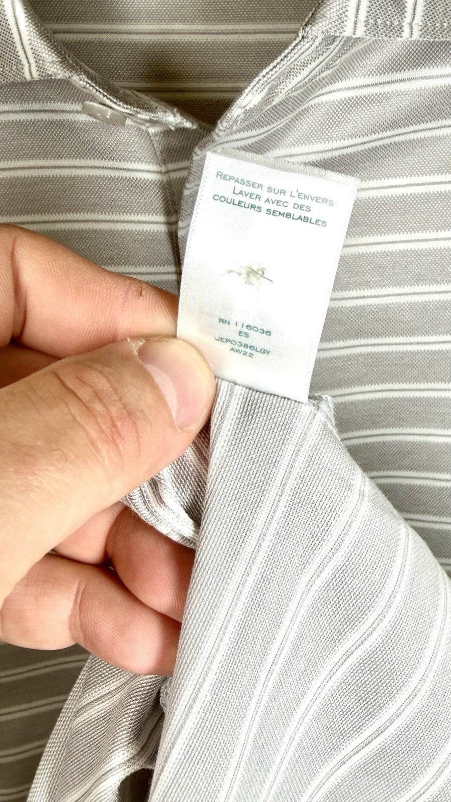 Charles Tyrwhitt Polo Shirt Mens Large Gray Striped Short Sleeve Cotton