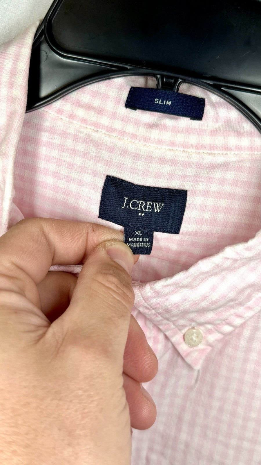 J Crew Button Up Long Sleeve Dress Shirt Pink Plaid Size Medium