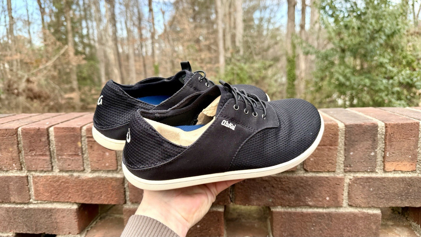 Olukai Mens Nohea Moku Slip On Black/White Logo Size 8.5 M (New/$120 Retail)