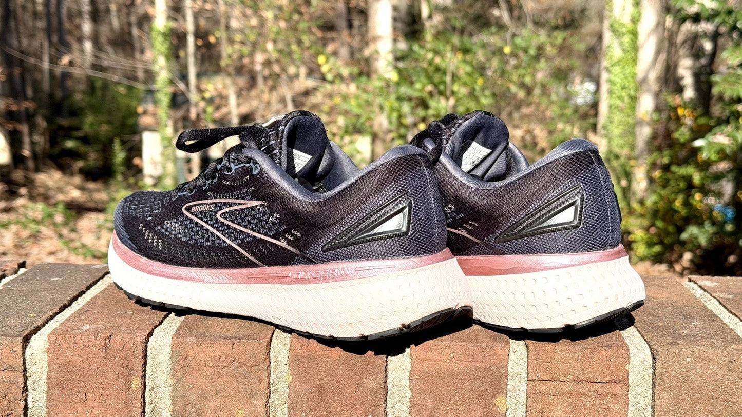 Brooks Women's Glycerin 19 Black Pink Running Shoe Sneaker Size 9 B Medium