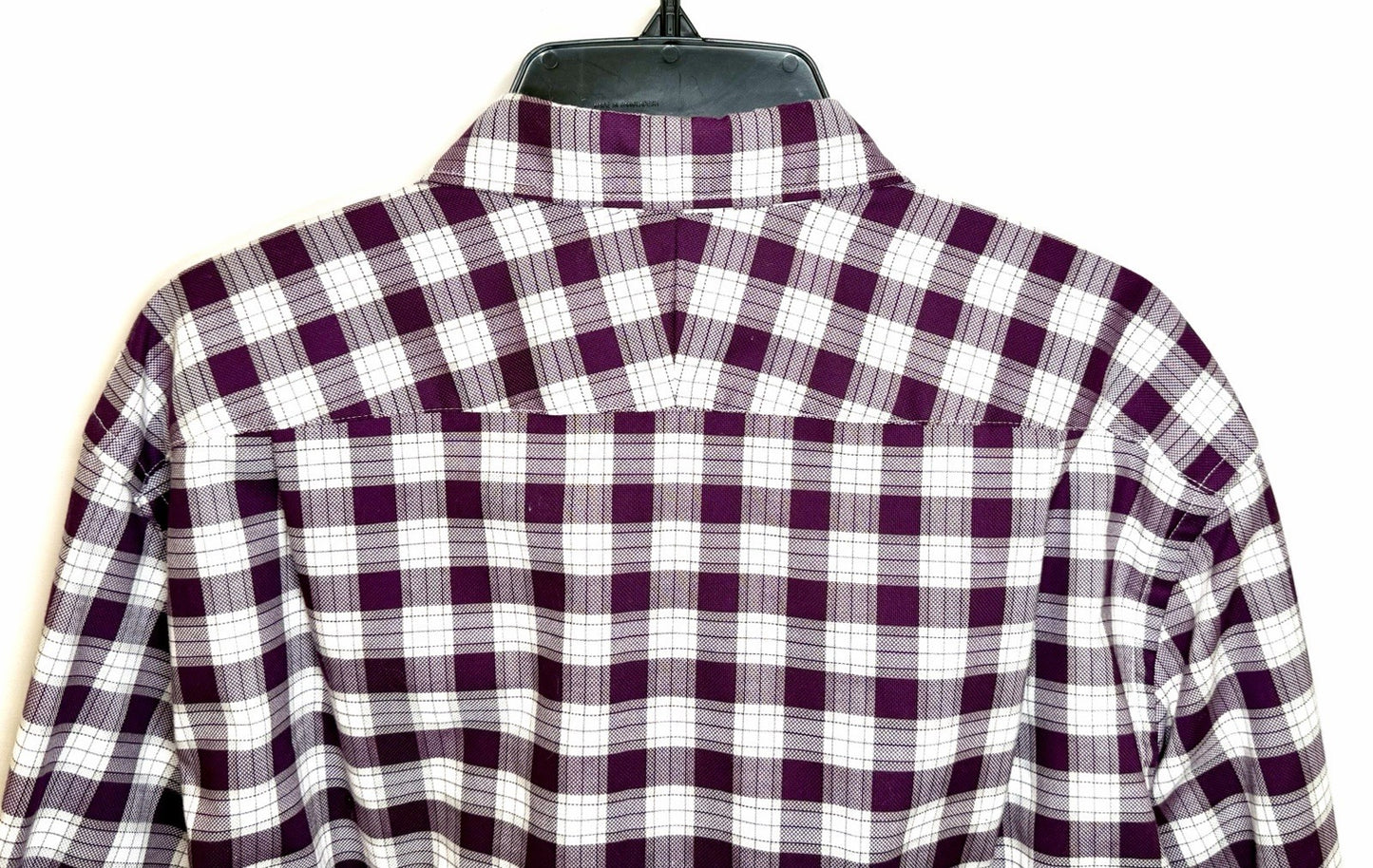 Charles Tyrwhitt Button Up Shirt Mens Large Slim Fit Burgundy Gray White Plaid