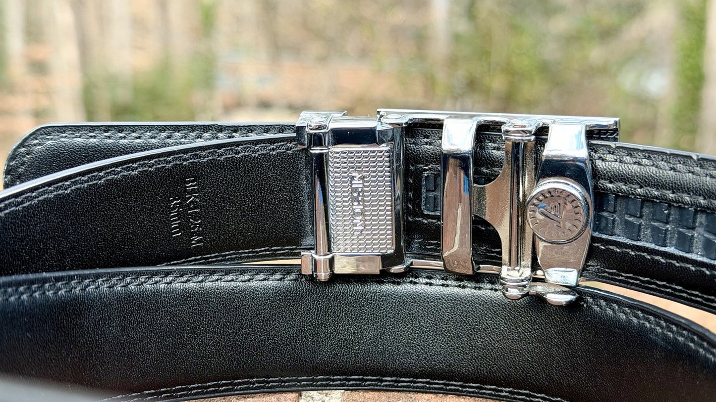 Mission Belt TWENTYFOUR 35MM / Size M / Silver Buckle With Black Leather Band