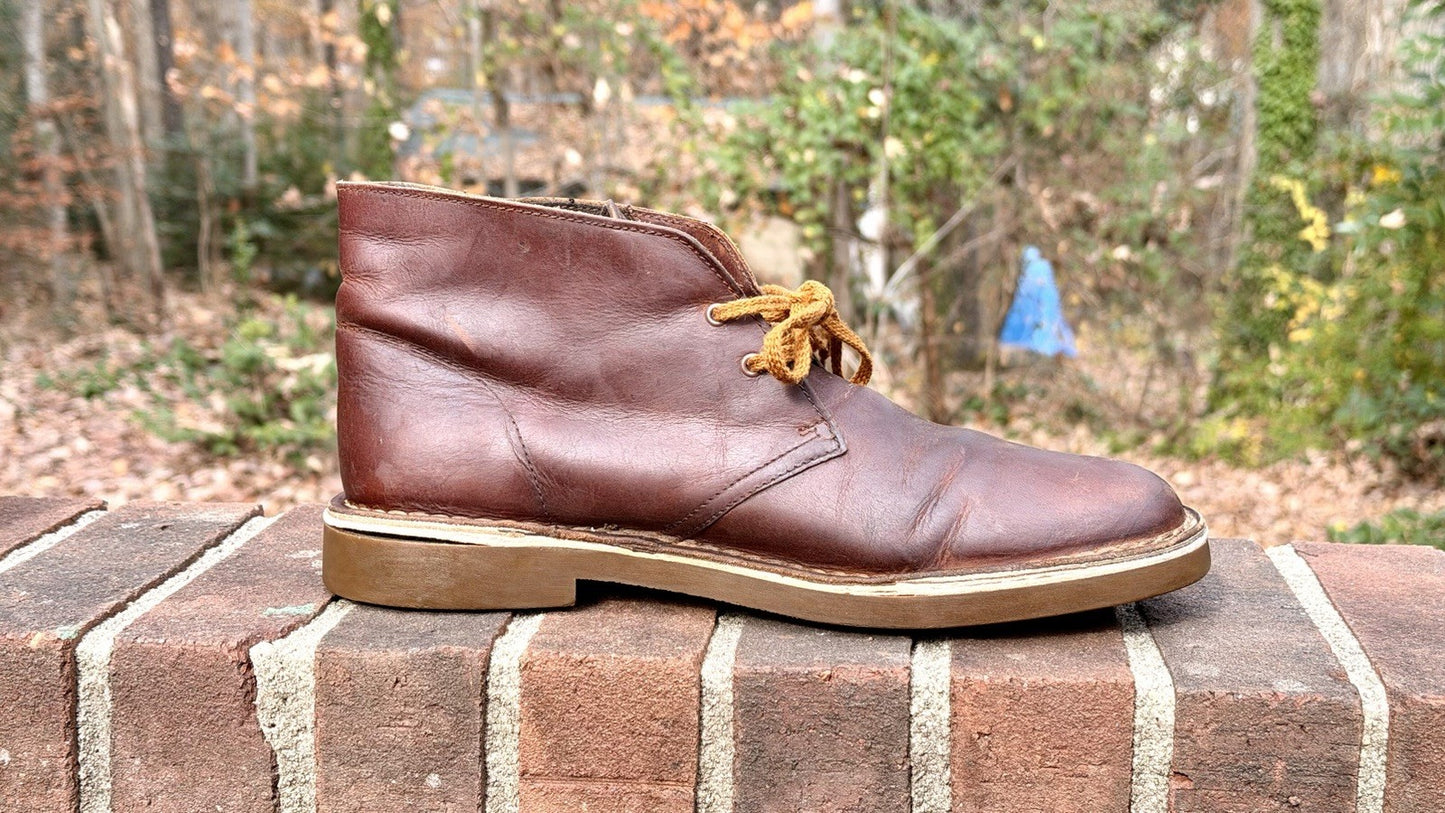 Clarks Originals Men's Brown Leather Gum Sole Desert Boots Shoes US 10.5 M Ankle
