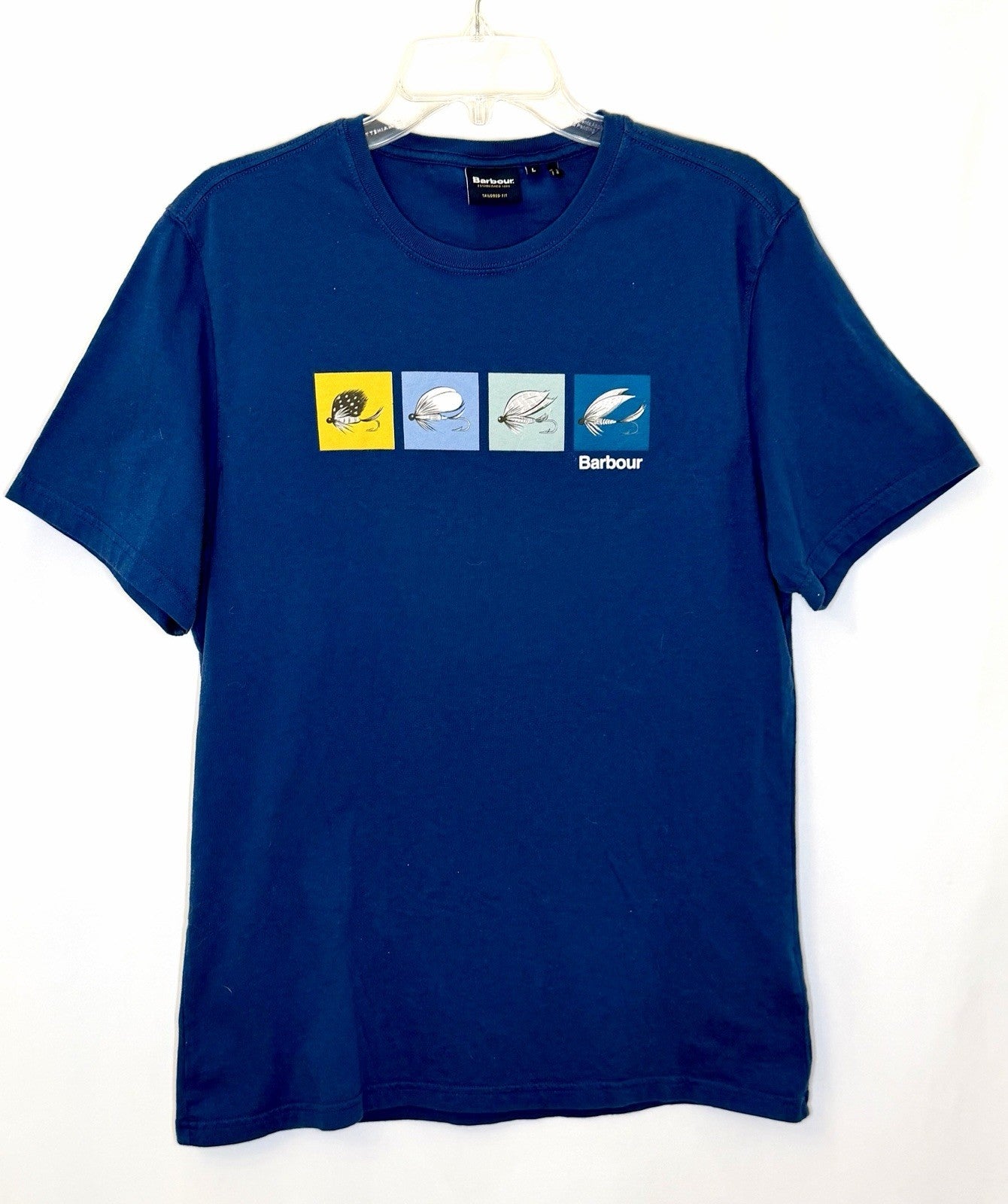 BARBOUR T-Shirt Fish Fly Tee /  Estate Blue / Men’s Size Large