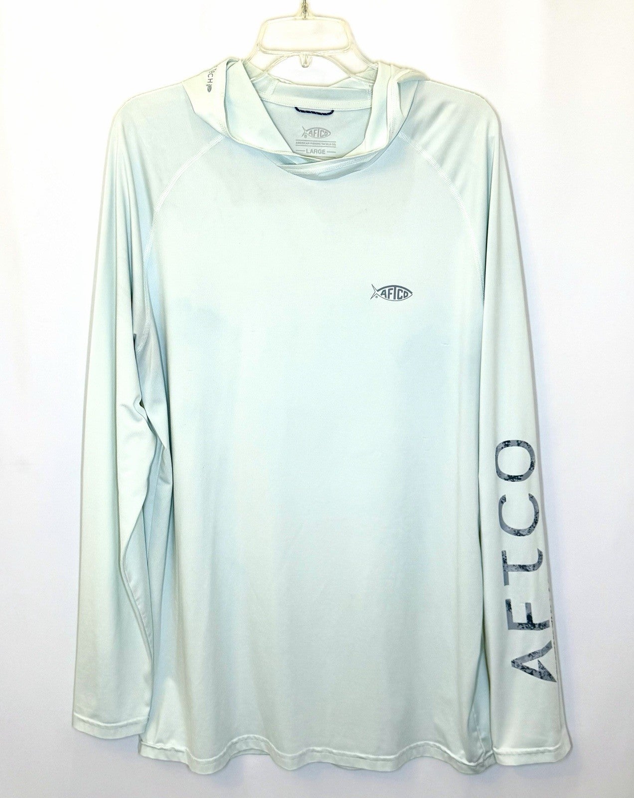 AFTCO Samurai 2 Hooded Long Sleeve UV Shirt / Canary Green Heather / Men’s Large