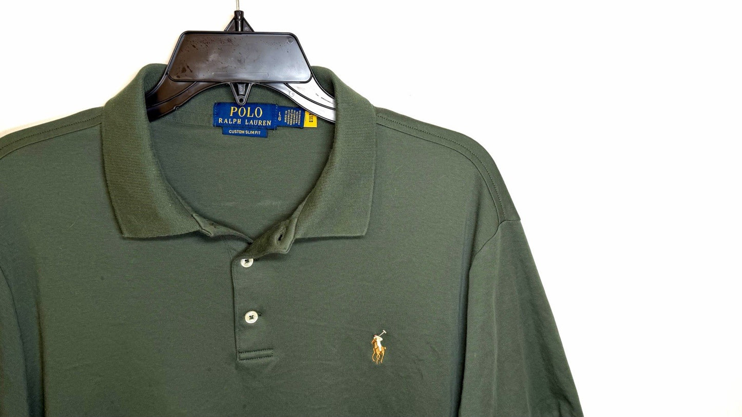 Polo Ralph Lauren Custom Slim Fit Horse Green Polo Shirt Men’s Size Large