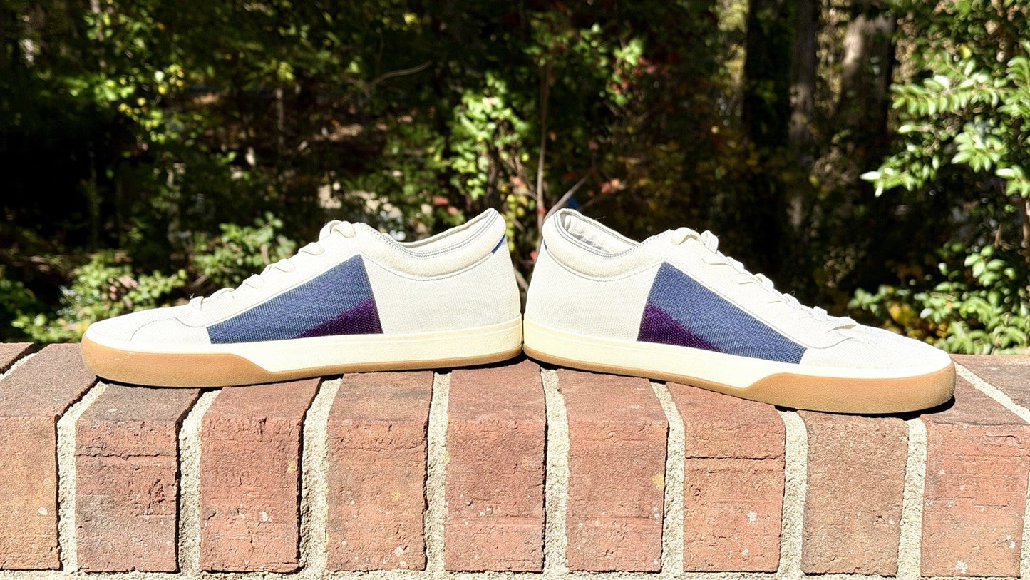 Rothy’s BlackBerry Block Lace Ups Lace Up Sneakers Off-White Blue Purple Size 10
