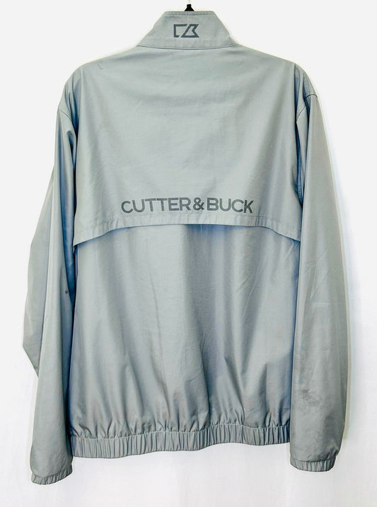CUTTER BUCK CB WeatherTec ZipUp Windbreaker Gray Vented Wind Resistant  SZ Large