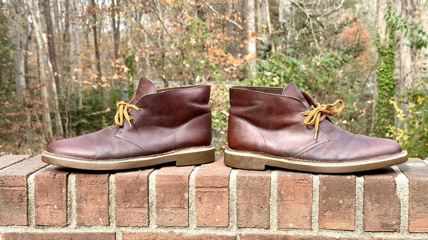 Clarks Originals Men's Brown Leather Gum Sole Desert Boots Shoes US 10.5 M Ankle