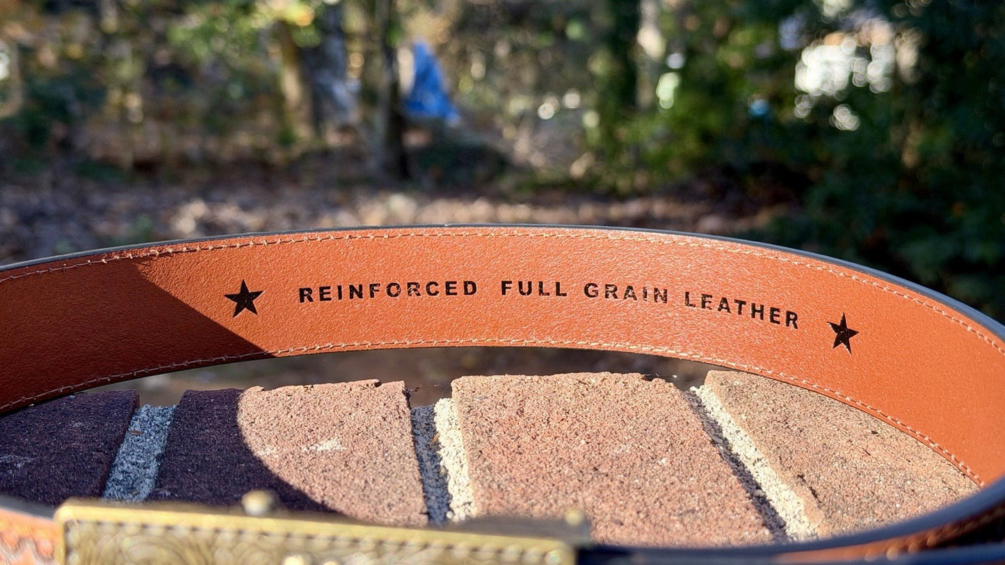 New Mission Belt Sz S Cowboy 40MM Buckle w/REINFORCED FULL GRAIN LEATHER BELT