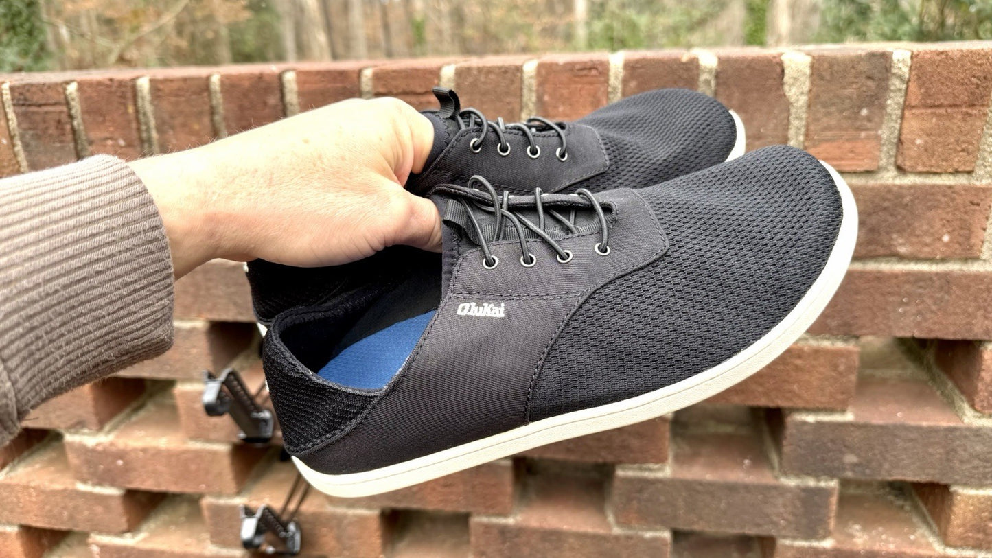 Olukai Mens Nohea Moku Slip On Black/White Logo Size 8.5 M (New/$120 Retail)