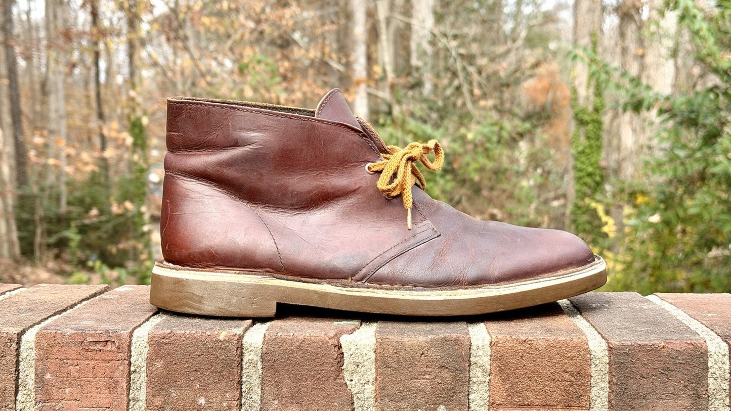 Clarks Originals Men's Brown Leather Gum Sole Desert Boots Shoes US 10.5 M Ankle