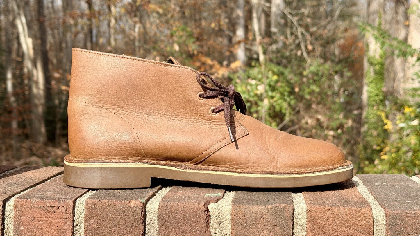 Clarks Mens Bushacre Ankle Chukka Boots Brown Round Toe Lace Up 9.5 M