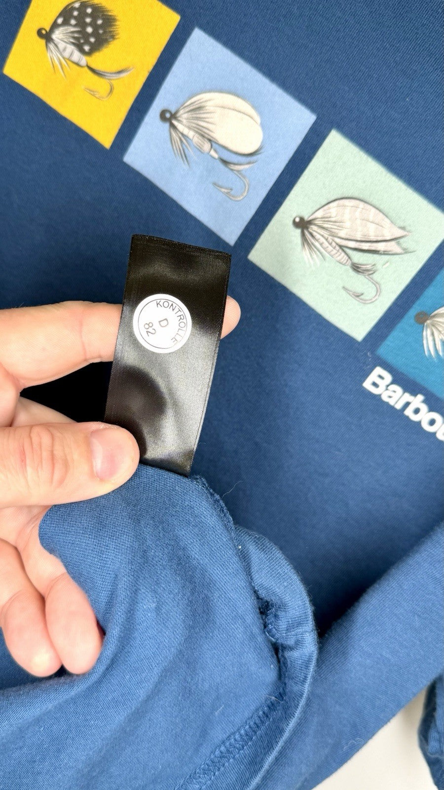 BARBOUR T-Shirt Fish Fly Tee /  Estate Blue / Men’s Size Large