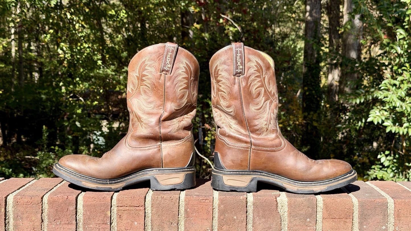 Tony Lama TLX Men's Waterproof Work Boots 9 D Brown Round Toe Style TW1012