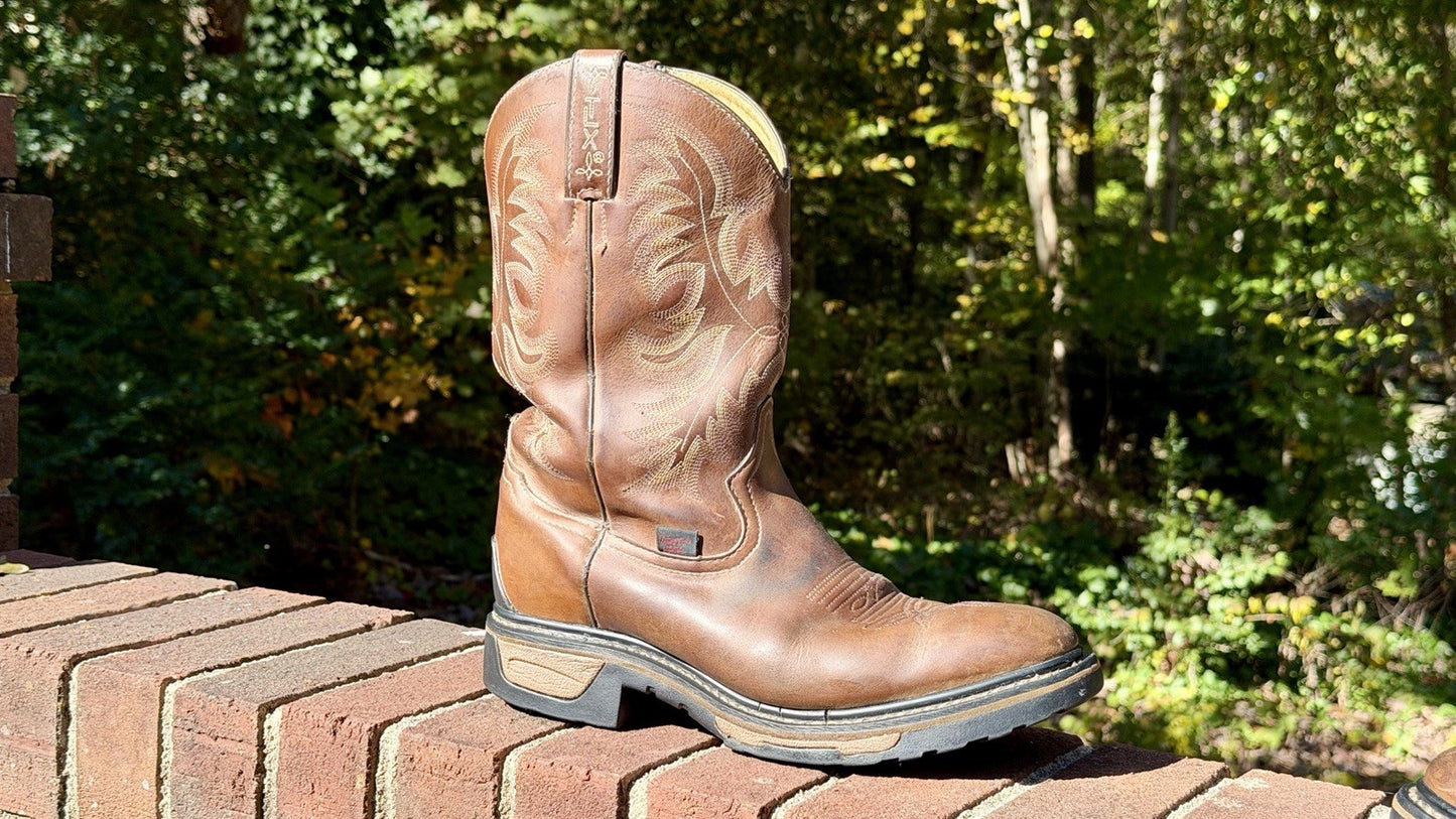 Tony Lama TLX Men's Waterproof Work Boots 9 D Brown Round Toe Style TW1012