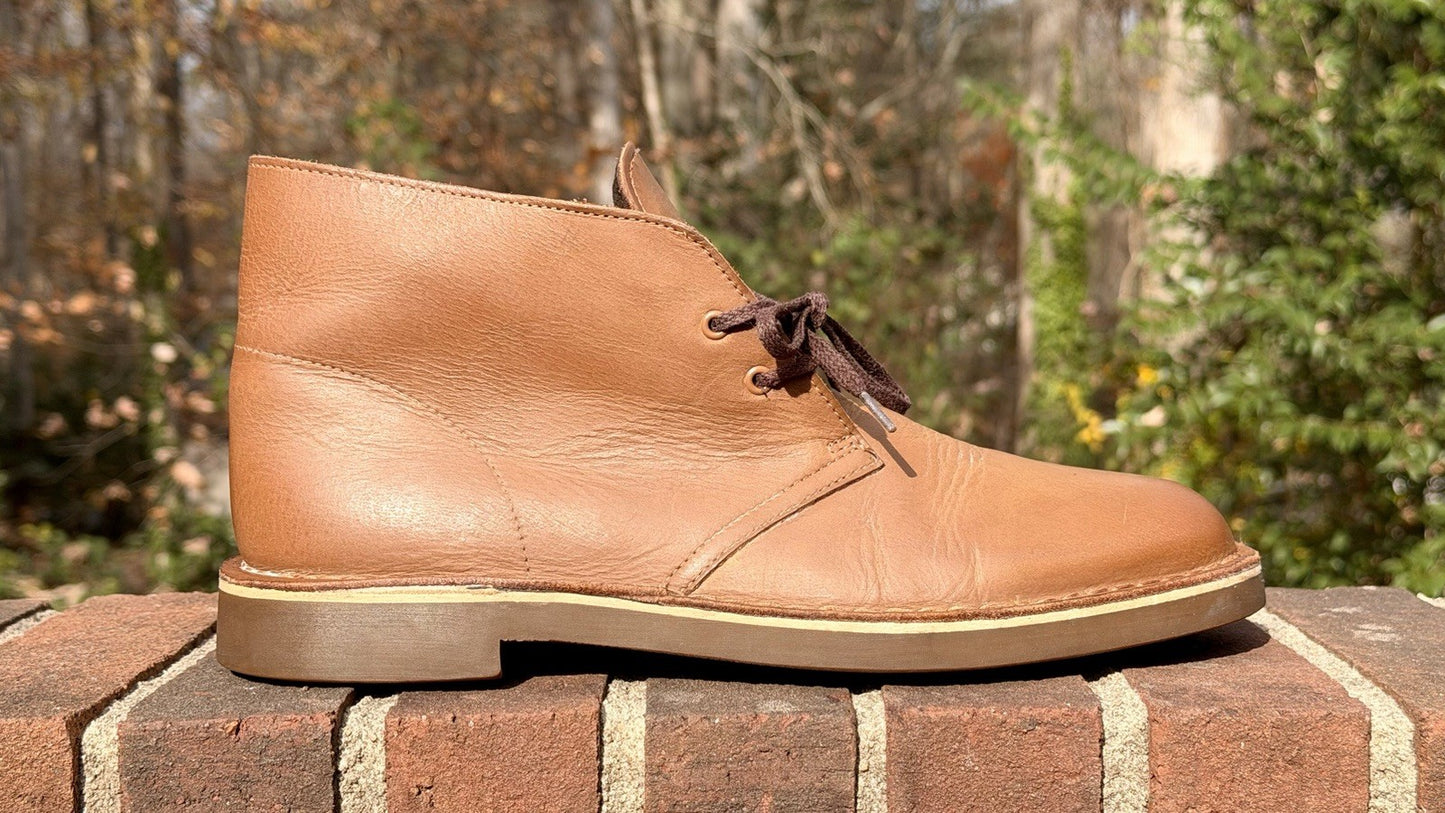 Clarks Mens Bushacre Ankle Chukka Boots Brown Round Toe Lace Up 9.5 M
