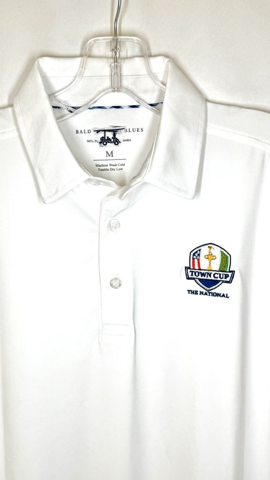 Bald Head Blues Polo Men’s Medium White The National Town Cup Golf Club Shirt