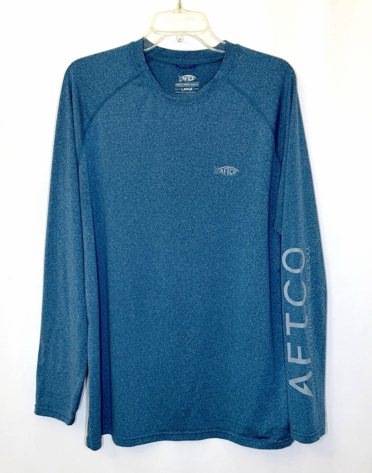 AFTCO Samurai 2 Sun Protection Long Sleeve Shirt / Blue Heather / Men’s Large