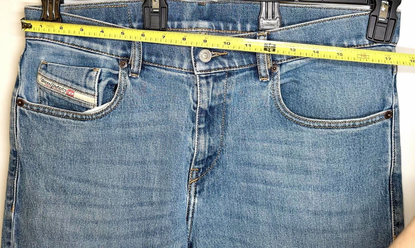 Diesel Jeans Distressed 2019 D-Strukt Mens 34x32 Slim Blue Cotton Blend Denim