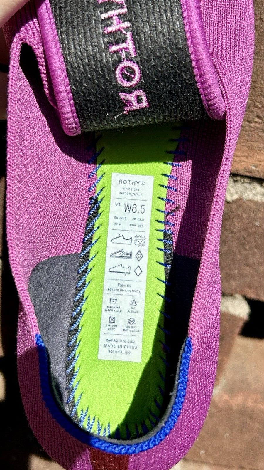 NWOT ROTHY’S The Flats Magenta Women’s Size 6.5