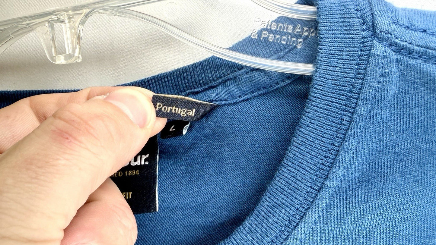 BARBOUR T-Shirt Fish Fly Tee /  Estate Blue / Men’s Size Large