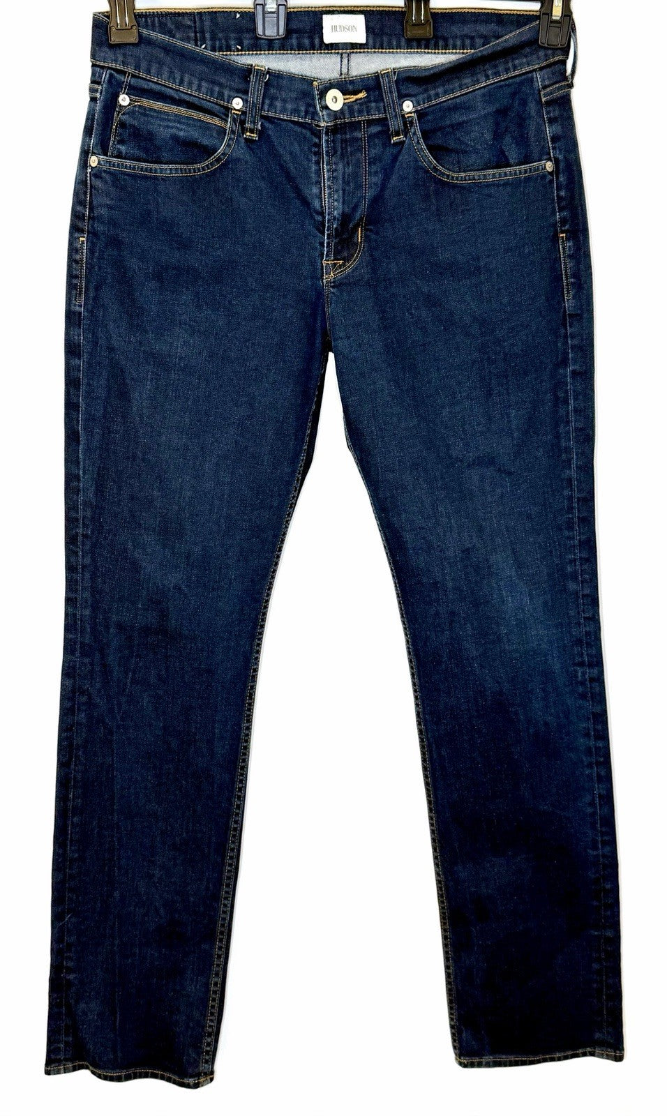 Hudson Byron 34” Straight Blue Jeans / Men’s Size 34x34 / Stretch Zip 5 Pocket