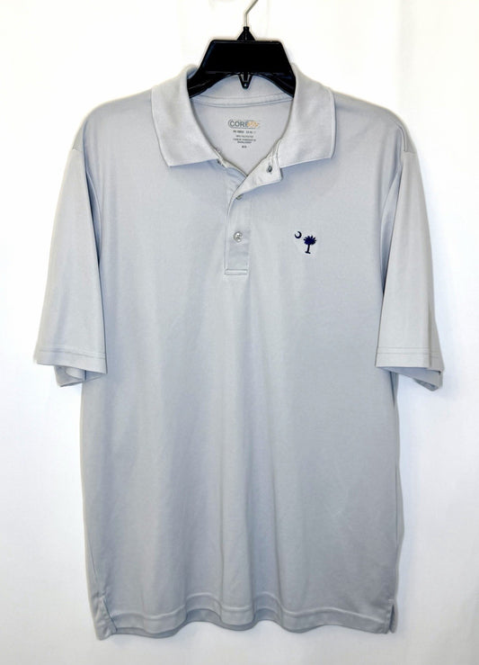 Core365 Grey Polo Embroidered With South Carolina Palmetto Tree MenSize Medium